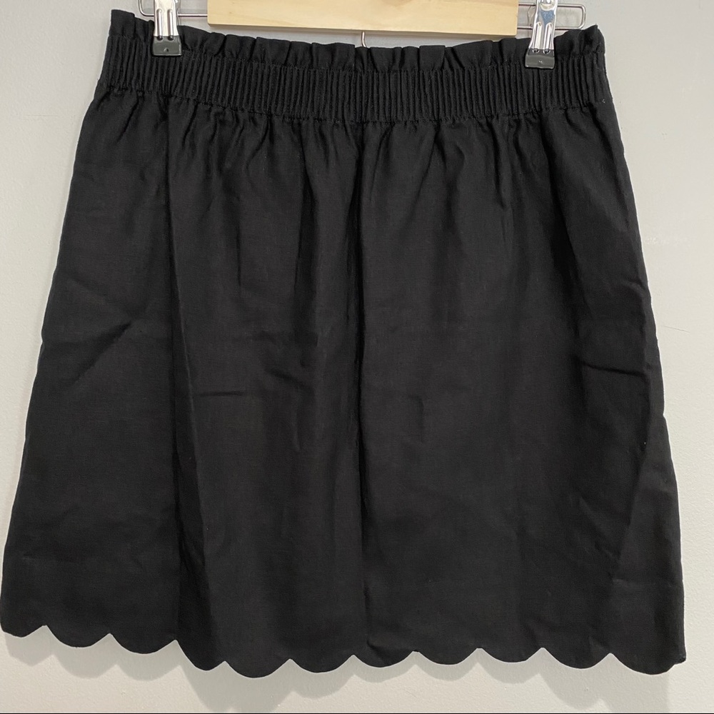 J Crew Scalloped Linen Cotton Skirt Size 4